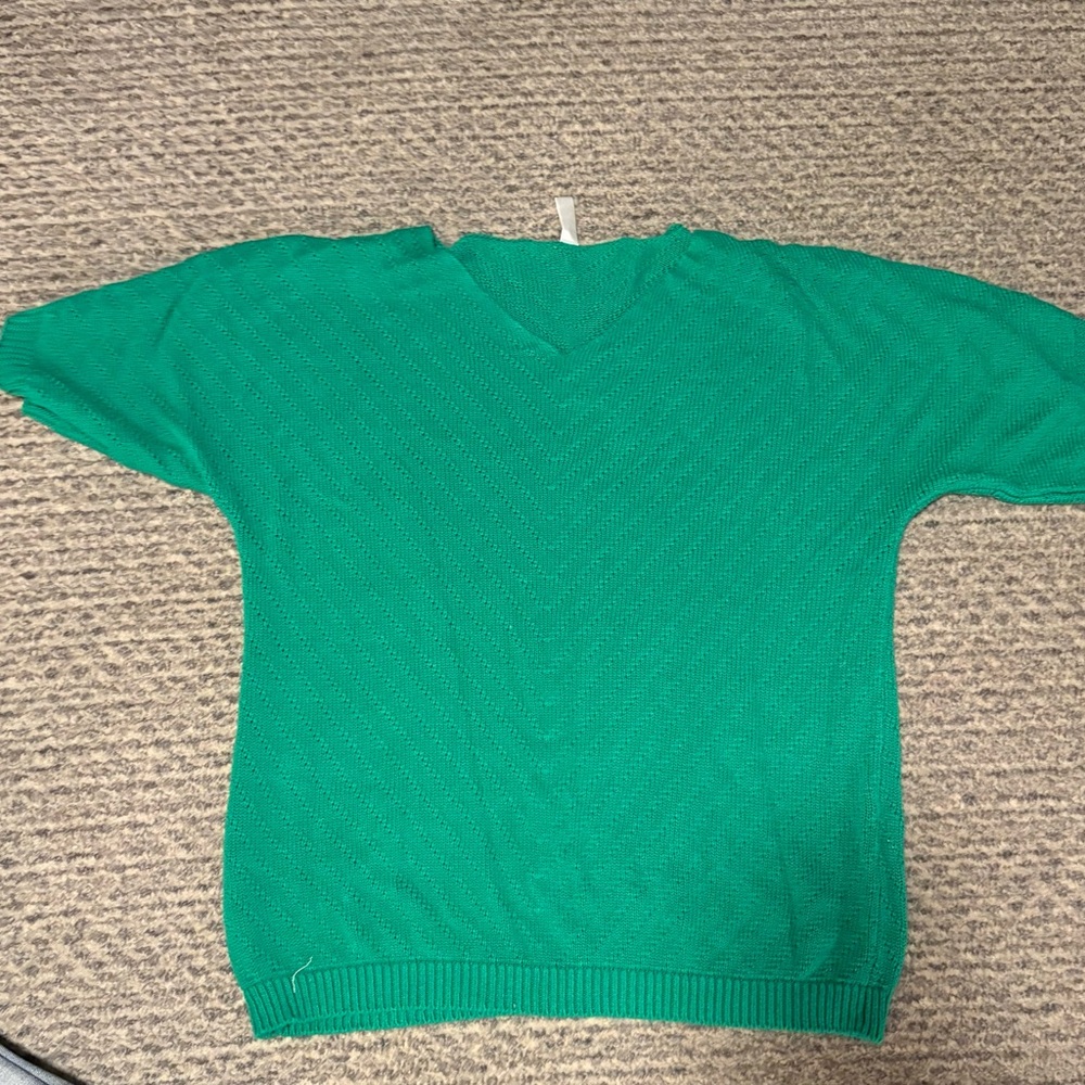 Women's V-Neck Sweater in Bright Green